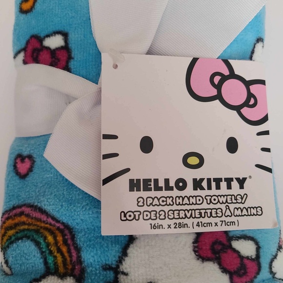 Sanrio Hello Kitty pattern set of 2 hand towels 100% Cotton NWT - Picture 10 of 11